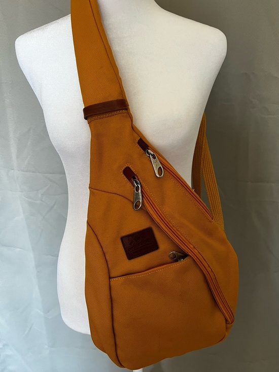 On The Road Other - Canvas Sling Bag - Mustard Orange/yellow Crossbody